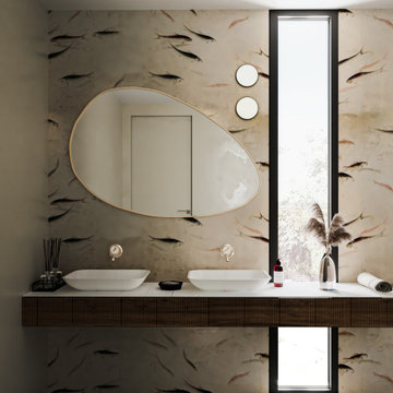 Stylish bathroom with double-sink Marteen by miraggio