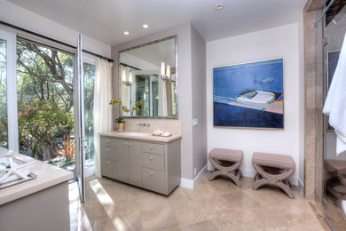 Example of a transitional bathroom design in San Francisco