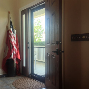Full view storm door and sidelights in a farmhouse outside Columbus Ohio