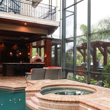 Siesta Key outdoor kitchen, bar, pizza oven