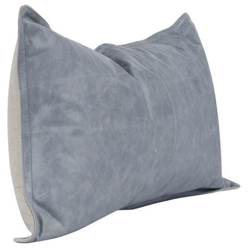 Kosas Home Cheyenne 100% Leather 22 Throw Pillow In Gray