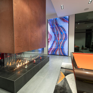 Unique glass mural artistic project with LED lights