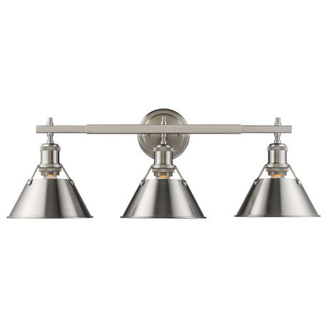 Golden Lighting 3306-BA3 PW-PW Orwell 3 Light Bath Vanity