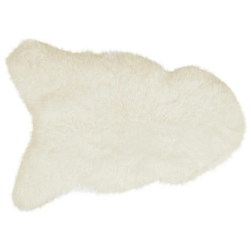 Natural 100% Icelandic Sheepskin Single Sheared 2'x3' White