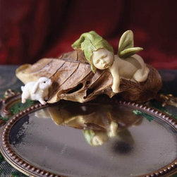 Sleeping Sprites Fairy With Bunny - Decorative Objects And Figurines
