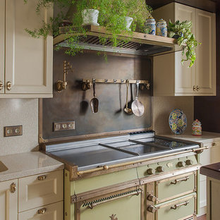 75 Beautiful Kitchen With Colored Appliances And Beige Countertops