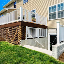 deck with basement entrance