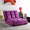 Loungie Micro-Suede Convertible Flip Chair/Sleeper Dorm Couch Lounger, Purple