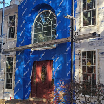 Stucco remediation with siding and windows installation, sheathing replacement
