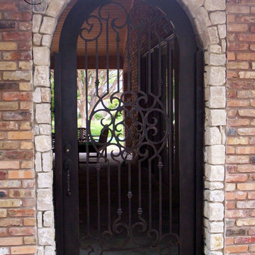 Wrought iron gates.