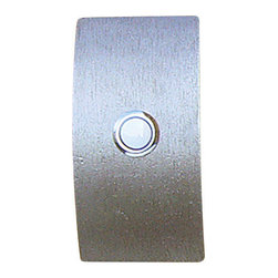 HawkHillHardware - Arc Bell Plate With Button, Black Iron - Doorbells And Chimes