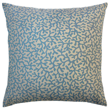 The Pillow Collection Blue Hawkins Throw Pillow, 18"x18"