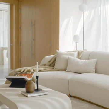 Reya Curved Sectional and Cascadia Coffee Table