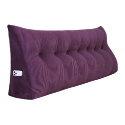 WOWMAX - Bed Wedge Pillow Backrest Headboard Cushion Daybed Pillow Reading Wedge Purple, 76x20x8 - Bed Pillows