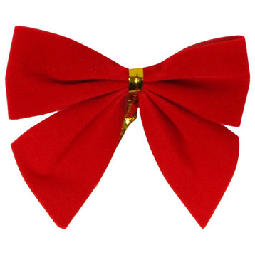 Pack of 14 Red Mini Velveteen Christmas Bow Decorations 3"