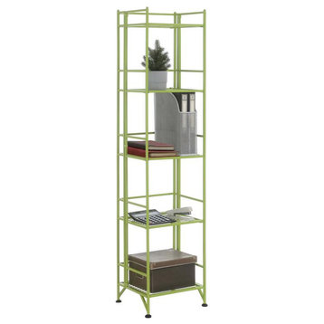 Convenience Concepts Xtra Storage Five-Tier Folding Shelf with Green Metal Frame