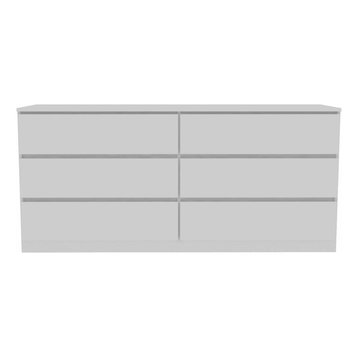 Seul 6 Drawer Double Dresser - White