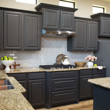 Kitchen Cabinets and Shiplap Walls in Kendall Charcoal
