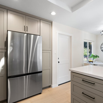 Modern Greige RTA Kitchen Cabinets with Quartz Countertops | The Cabination