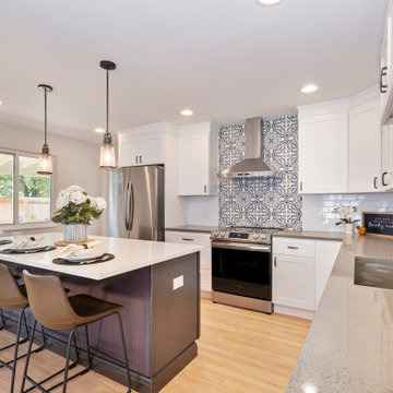 Updated open kitchen and bathroom remodel