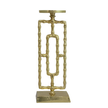 Golden Bamboo design metal candleholder