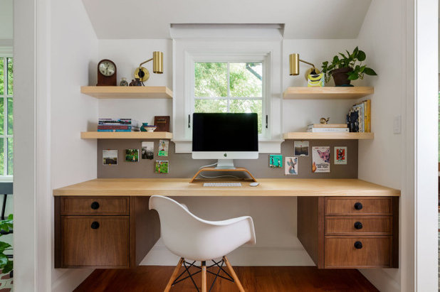 Midcentury Home Office by Helios Design Group