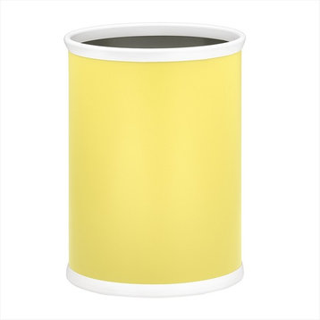 Kraftware Oval Wastebasket, Lemon Yellow
