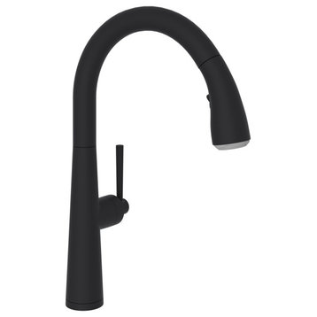 Rohl R7515LM-2 Lux 1.8 GPM 1 Hole Pull Down Kitchen Faucet - Matte Black