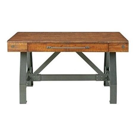 INK+IVY Lancaster Industrial Dining Table, Amber, Desk