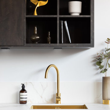 Gold and Black Steel German Kitchen by Pronorm