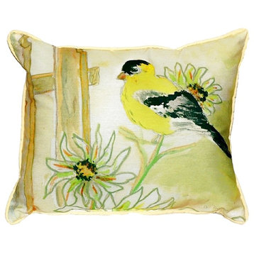 Betsy's Goldfinch Small Indoor/Outdoor Pillow 11x14 - Set of Two