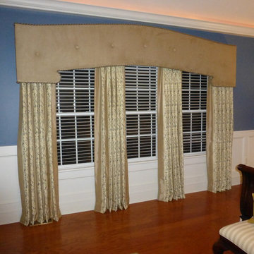 Shaped Cornice with Drapery Panels