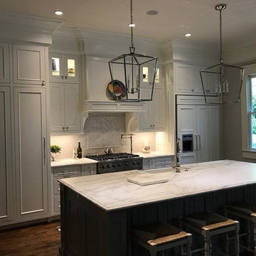 Calacatta Gold Classic Honed Marble Kitchen