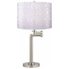 Swing-Arm Table Lamp with Silver Wave Lamp Shade