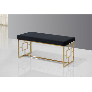 Black and Gold Stainless Steel Bench