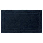 Mohawk Home - Mohawk Home Diplomat Knitted Bath Rug, Indigo, 2' x 3' 4" - Refresh the bath spaces around your home with this essential bath collection featuring a stylish classic bordered design. Fit for a spa, these plush bath rugs offer everyday durability, sumptuous softness, and exquisite style in a variety of versatile sizes and colors to bring any bath space to life. Designed to hold up under heavy wear and tear, these resilient bath rugs offer advanced soil, stain, fade, and skid protection - the perfect choice for high-traffic areas.