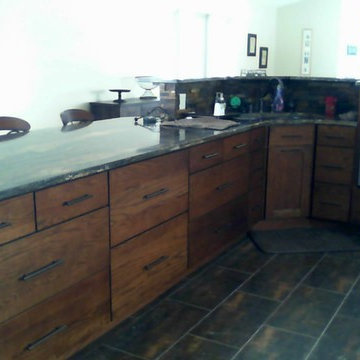 Rustic Kitchen Corner Sink Raised Dishwasher