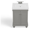 The Monroe Bathroom Vanity, Single Sink, 24”, Gray, Freestanding