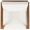 GDF Studio Pearl Outdoor Teak Acacia Wood Club Chairs With Cushion, Cream, Set of 2