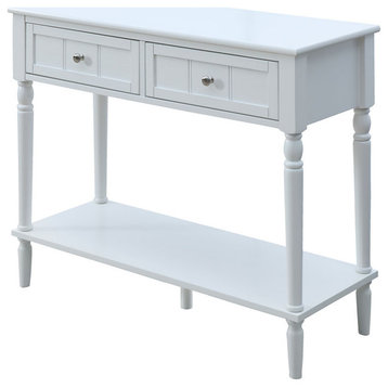 French Country 2 Drawer Hall Table With Shelf