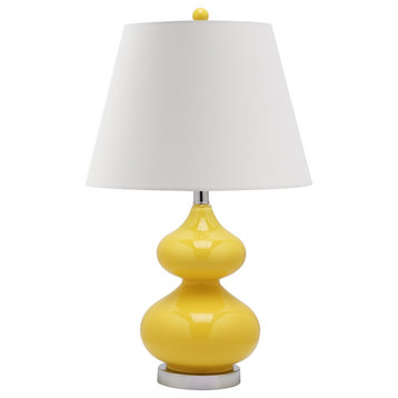 Safavieh Eva Double Gourd Glass Lamp, Yellow