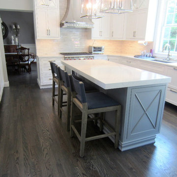 NESCONSET:  RED OAK REFINISHED WITH DRIFTWOOD STAIN + 3 COATS TRAFFIC HD SATIN