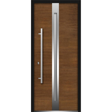 Exterior Prehung Glass Door / Deux 1744 Natural Oak, W36" X H80" Right-Hand Inswing