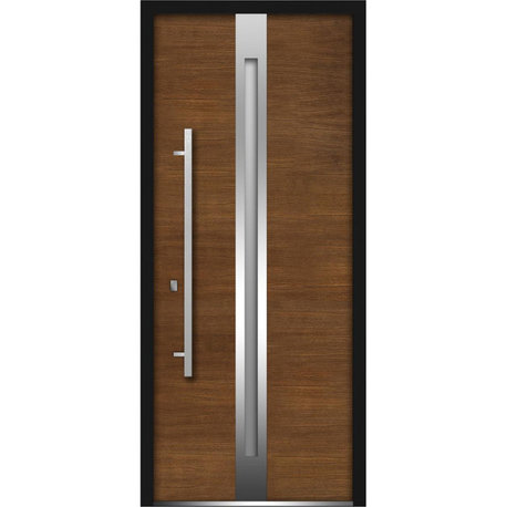 Exterior Prehung Glass Door / Deux 1744 Natural Oak, W36XH80 RH-I