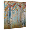 Yosemite Home Decor "Birch Beauties II" Wood Wrapped Wall Art in Multi-Color