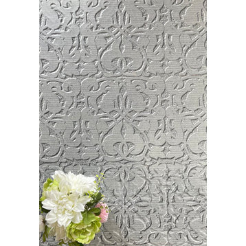 Floral 12'' x 24'' Ceramic Tile for Wall in Grey