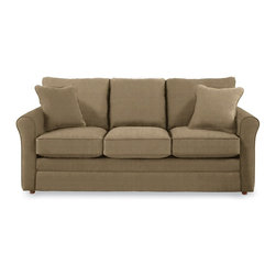 Leah Premier Supreme Comfort Queen Sleep Sofa by La-Z-Boy shown in Taupe - Products