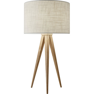 Director Table Lamp - Natural Oak Veneer