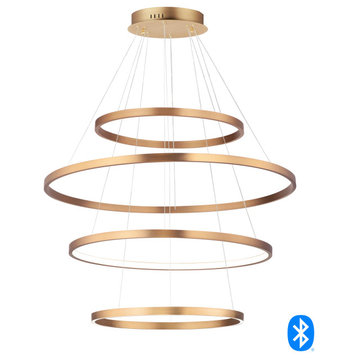 Groove 4-Tier LED Pendant, Gold