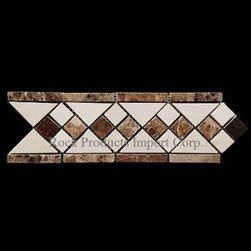 BDP-06  BORDER CREMA MARFIL WITH  EMPERADOR DARK POLISHED - Accent Trim And Border Tile
